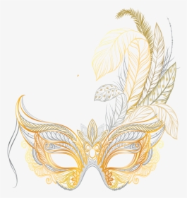 Gold Masquerade Mask Vector, HD Png Download, Free Download