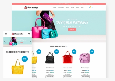 Purse Valley - Bag Ecommerce Template, HD Png Download, Free Download