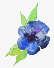 Blue Watercolor Flower Png - Blue Watercolor Flower Transparent Background, Png Download, Free Download