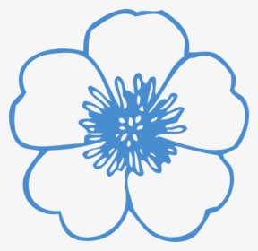 Blue Flower Svg Clip Arts - Printable Flower Clip Art Black And White, HD Png Download, Free Download