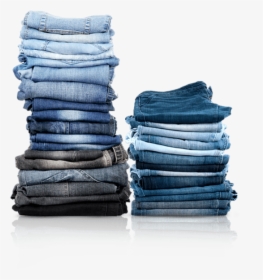 Nty Clothing Exchange Two Stacks Of Folded Jeans, Various - Transparent Folded Clothes Png, Png Download, Free Download