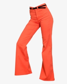 Retro Clothing Orange Bell Bottom Jeans Transparent - Orange Bell Bottom Jeans, HD Png Download, Free Download