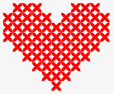 Heart,symmetry,line - Cross Stitch Designs For Cushion Covers, HD Png Download, Free Download