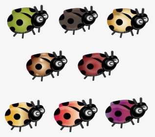 Ladybug 8 Colors Clip Arts - 8 Ladybugs Clipart, HD Png Download, Free Download