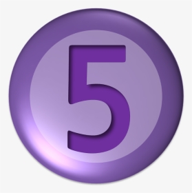 Numbers, Five, Ball, Button - Number 5 In Purple, HD Png Download, Free Download