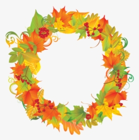 Autumn Leafs Border Frame Png Clipart Image Autumn - Transparent Autumn Wreath Clipart, Png Download, Free Download