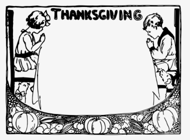 Transparent Thanksgiving Clip Art Black And White - Pray Borders Black And White, HD Png Download, Free Download