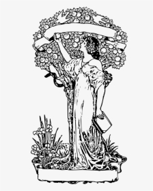 Woman At Apple Tree Clip Arts - Tree Of Knowledge Clipart Black And White, HD Png Download, Free Download
