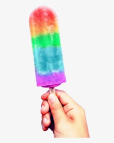 #rainbow #popsicle #rainbowpopsicle #hand - Paleta Helado Png, Transparent Png, Free Download