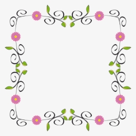 Abstract Floral Frame Png - Clip Art Border Flowers, Transparent Png, Free Download