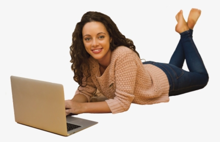 Woman Laptop Cutout - Woman Sitting Cutouts, HD Png Download, Free Download