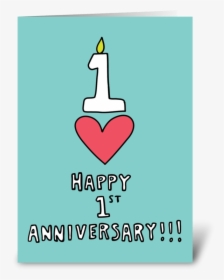 Happy 1st Anniversary Greeting Card - Poster, HD Png Download, Free Download