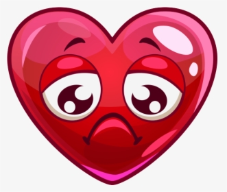 Sad Heart Png Image - Cartoon Hearts With Faces, Transparent Png, Free Download