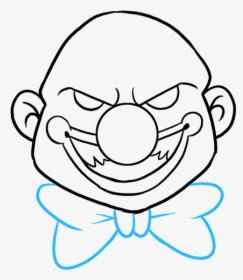 Clip Art Scary Face Drawing - Easy Scary Clown Drawings, HD Png Download, Free Download