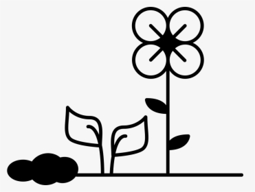 Flowers And Plants On Soil - Water Plants Clipart Black And White, HD Png Download, Free Download
