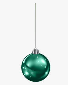 Hanging Green Christmas Ball Png Clipart - Green Hanging Christmas Ornament, Transparent Png, Free Download