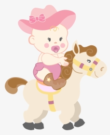 Baby Boy Cowboy Shower On A Horse - Cowgirl Baby Png, Transparent Png, Free Download