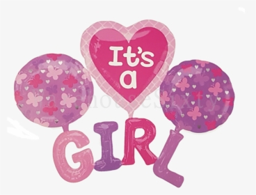 Transparent Baby Shower Border Clipart - It's A Girl Balloon, HD Png Download, Free Download