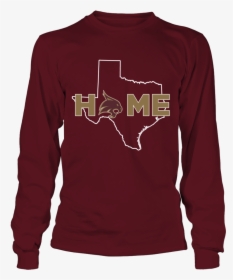 Home With State Outline Texas State Bobcats Shirt - Long-sleeved T-shirt, HD Png Download, Free Download
