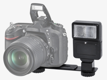 Digital Camera Flash With Bracket Click To Enlarge - Dslr Internal Flash Vs External, HD Png Download, Free Download