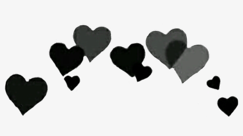 Crownheartsblack Black Crown Heart Hearts - Black Heart Crown Png, Transparent Png, Free Download