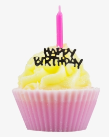 Happy Birthday Soap Cupcake Decorative Soap - Transparent Happy Birthday Cupcake With Candle, HD Png Download, Free Download