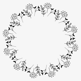 Clip Art Floral Wreath Black And White - Circle, HD Png Download, Free Download
