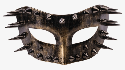 Spiked Golden Half Mask With Ties - Spiked Masquerade Mask, HD Png Download, Free Download