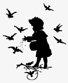 Girl Feeding Birds Clip Arts - Feed The Birds Clip Art, HD Png Download, Free Download