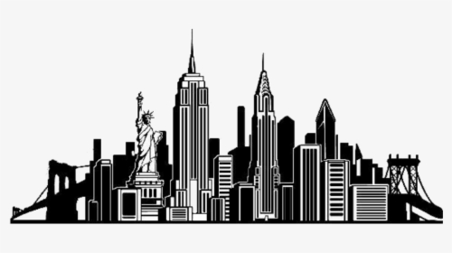 New York City Skyline Wall Decal Silhouette - New York City Skyline Png, Transparent Png, Free Download