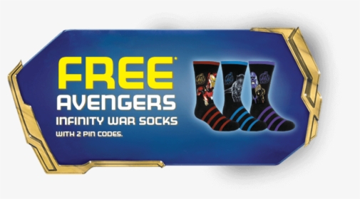 Free* Avengers Infinity War Socks With 2 Pin Codes - Poster, HD Png Download, Free Download