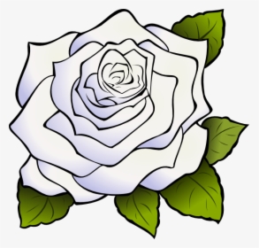 Transparent Rose Clipart Black And White - White Rose Clipart, HD Png Download, Free Download