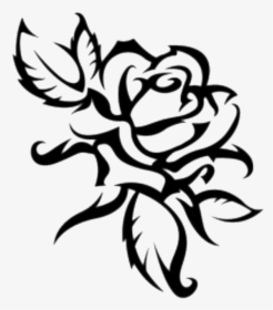 #rose #outline #flower #tribal - Black And White Rose Png, Transparent Png, Free Download