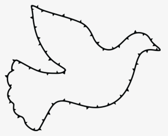 Free Clipart Of A Dove Made Of Thorns - Drawing Of Dove For Peace, HD Png Download, Free Download