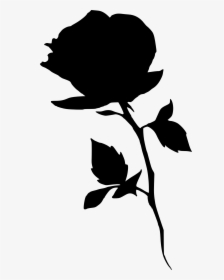 Silhouette Clip Art - Silhouette Of A Rose, HD Png Download, Free Download