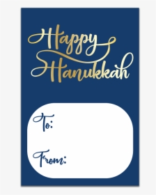 Happy Hanukkah Gift Tag - Calligraphy, HD Png Download, Free Download