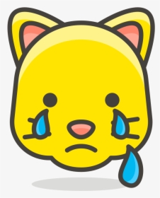 103 Crying Cat Face - Cat Emoji Drawing, HD Png Download, Free Download