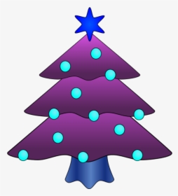 Purple Christmas Tree Clip Art - Christmas Tree Vector Png Black, Transparent Png, Free Download