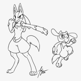 Lineart Female - Lucario Lineart Ms, HD Png Download, Free Download