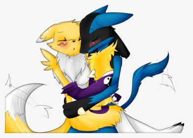 Request Of Guardianstriker Lucario X Renamon By Ana - Lucario And Renamon Love, HD Png Download, Free Download