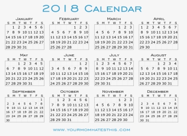 Quality 2018 Calendar For Offices - Calendar, HD Png Download, Free Download