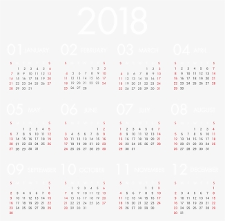 Vector Transparent 2018 Calendar Clipart , Png Download, Png Download, Free Download