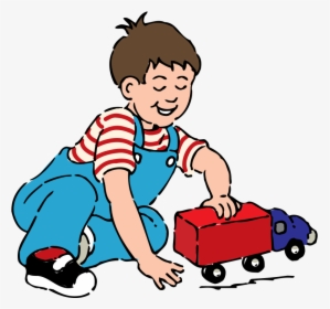 Play Clipart Kids - Boy With A Toy, HD Png Download, Free Download