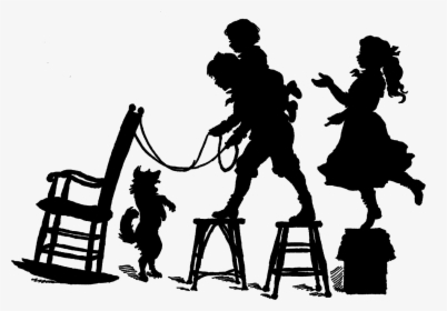 Silhouette Clip Art - Children Playing Silhouette, HD Png Download, Free Download