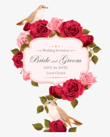 Invitation Euclidean Painted Birds - Wedding Invitation Red Roses, HD Png Download, Free Download