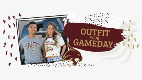 College Couple Wearing Texas State Shirts - Texas State University, HD Png Download, Free Download