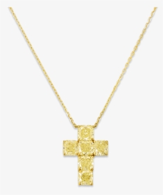 Fancy Yellow Diamond Cross Necklace, - Pendant, HD Png Download, Free Download