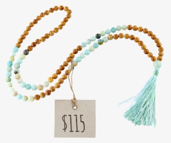 Sacred Yew Wood & Flower Amazonite Mala - Bead, HD Png Download, Free Download