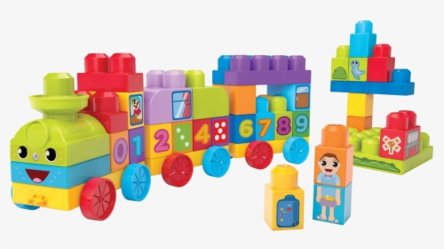 Toy Mega Train 123 Block Learning Brands Clipart - Mega Bloks First Train, HD Png Download, Free Download
