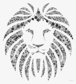 Colorful Lion Circles Animal Free Black White Clipart - Vector Lion Head Png, Transparent Png, Free Download